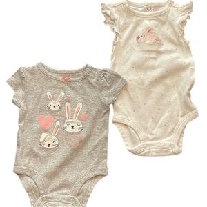 2 Piece Carter’s 3M Bunny Short Sleeve Bodysuits